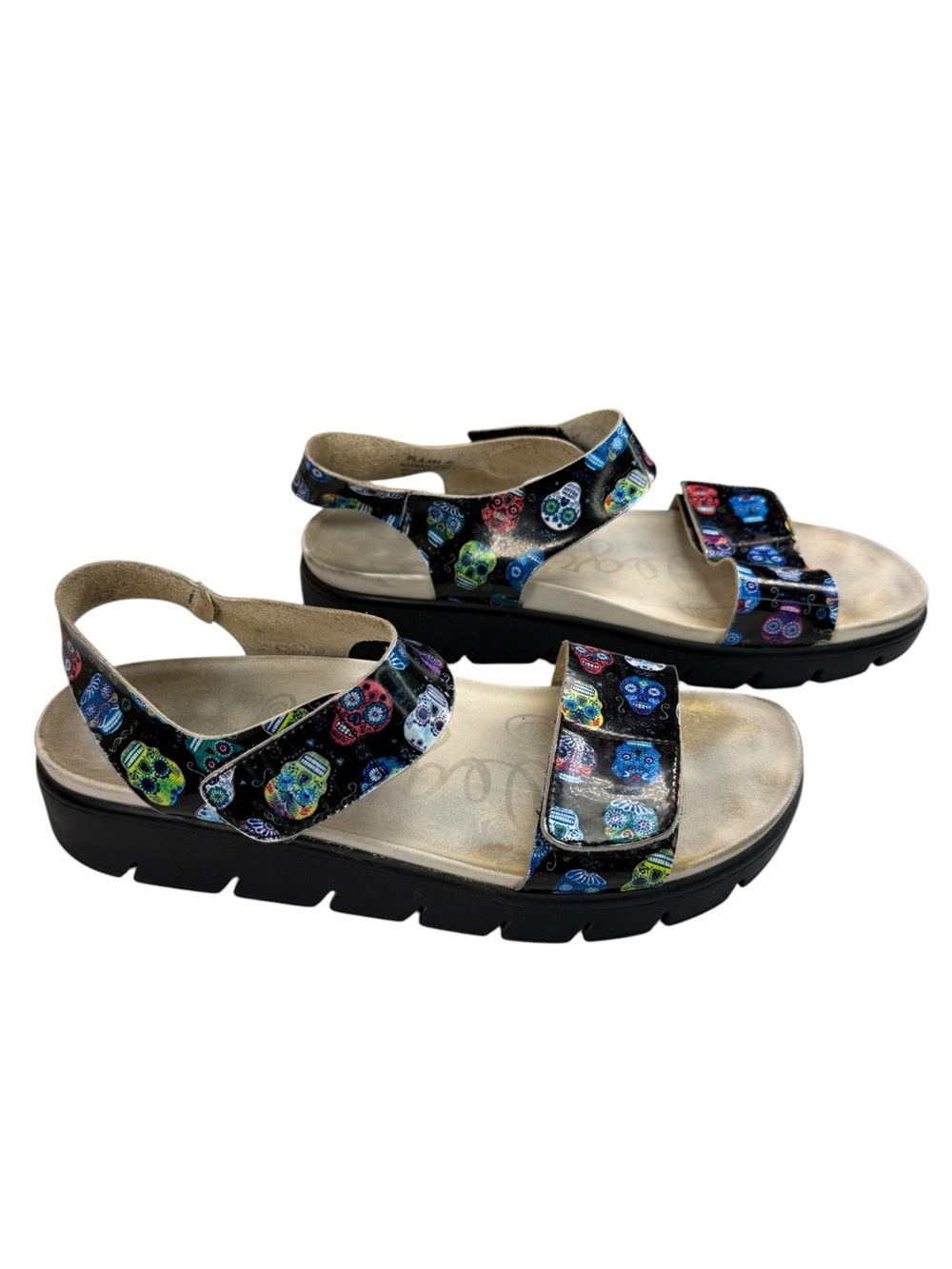 Alegria Vita Sugar Skulls Leather Sandals EU 40 Comfort Adjustable